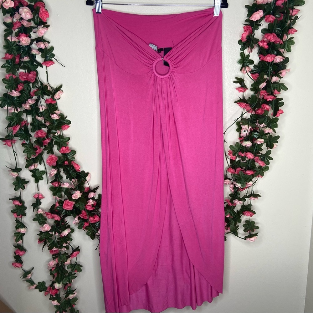 BCBGMAXAZRIA Pink Maxi Skirt Flowy Womens Large Summer Outdoor Beach